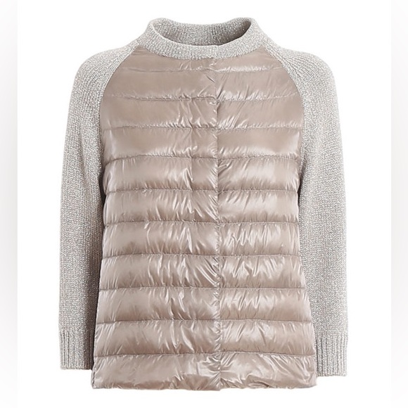 NWT Herno Metallic Knit and Down Combo Raglan Jacket - Picture 1 of 7